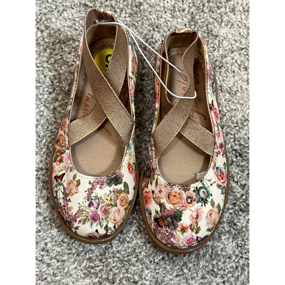 Blowfish Malibu Galt-T Toddler Girls Floral Ballet Flats Rose Gold Straps Size 9